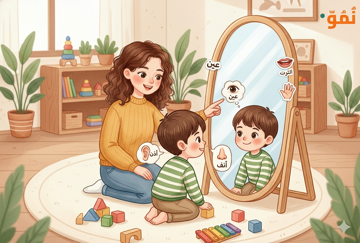 أجزاء الجسم أمام المرآة