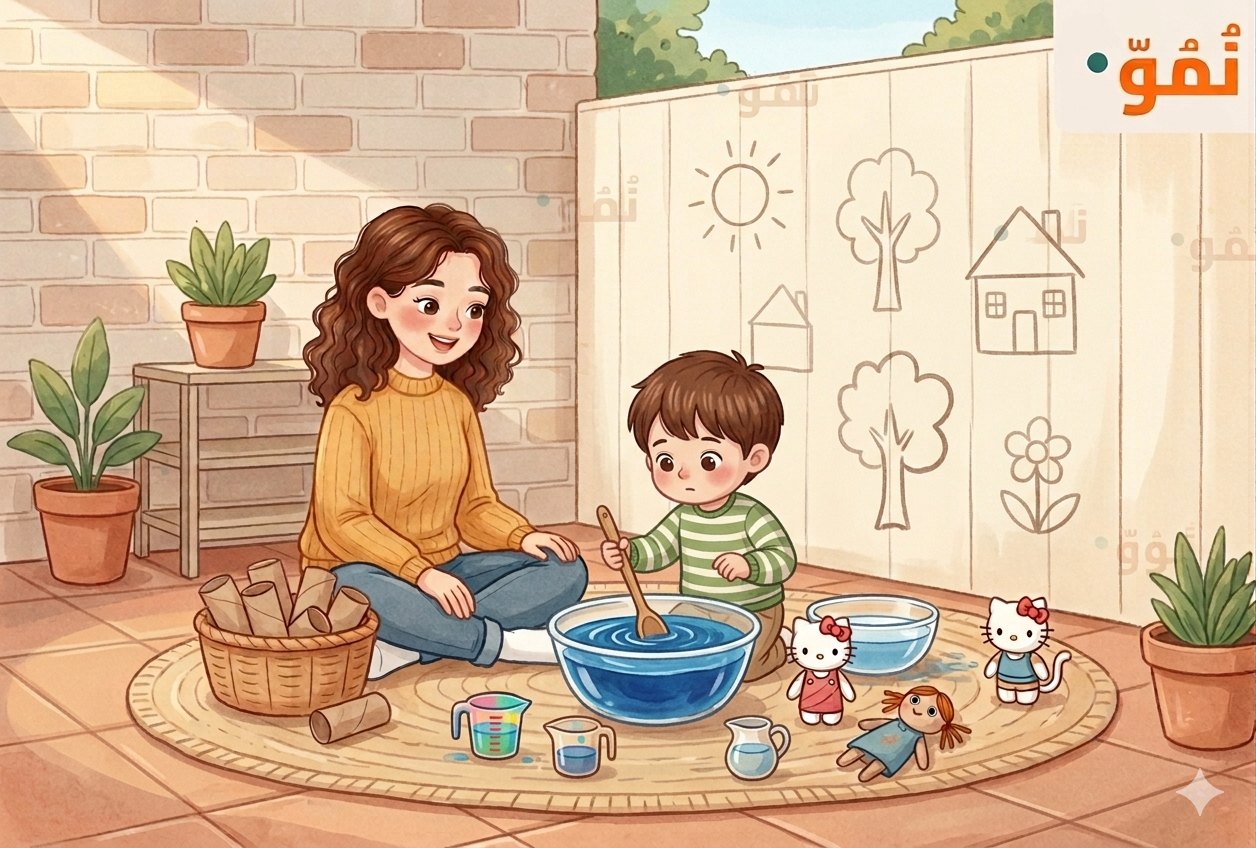 اللعب بالماء والألوان