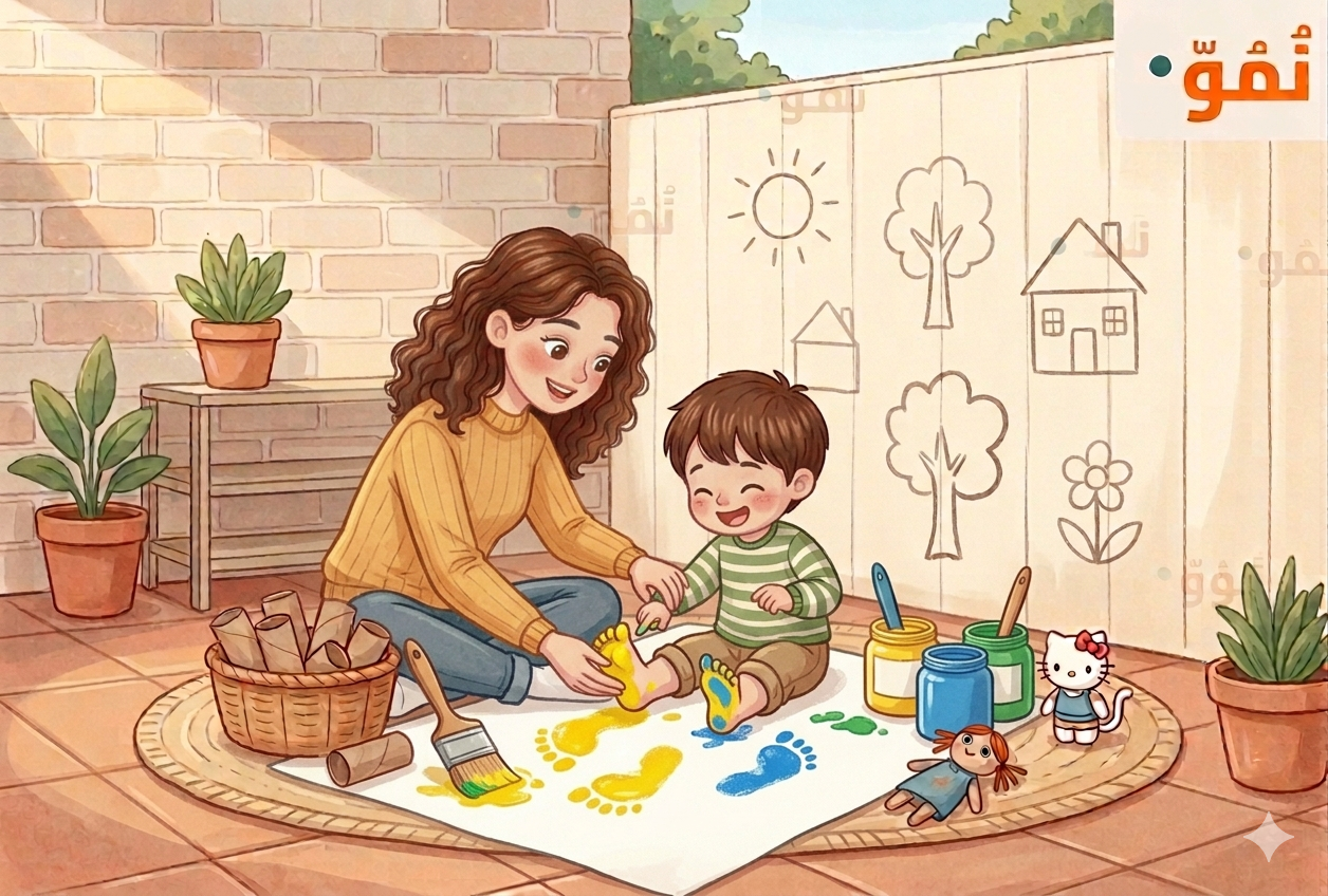 الطبع بأقدام الطفل