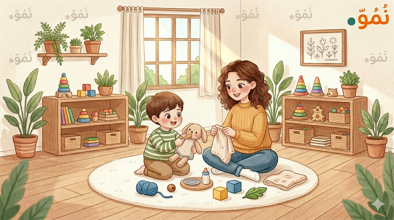 لعب البيبي مع الدمية