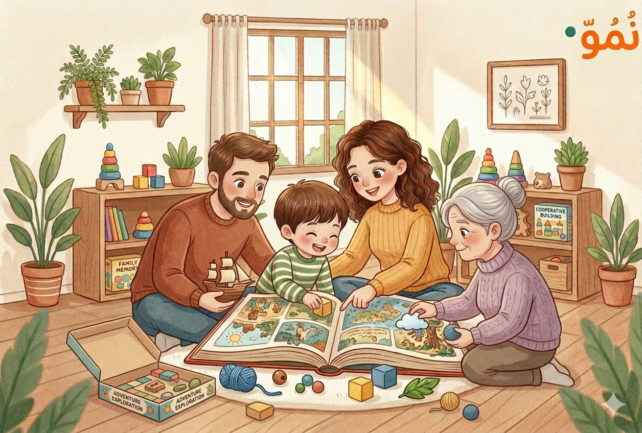 مشاركة اللعبة مع الأهل