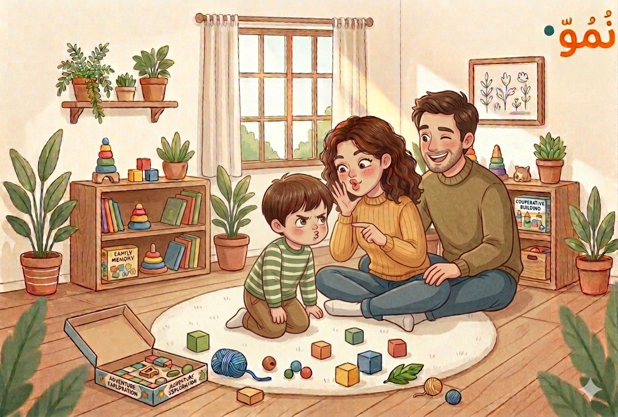 لعبة التقليد الوجهي أمام الآخرين