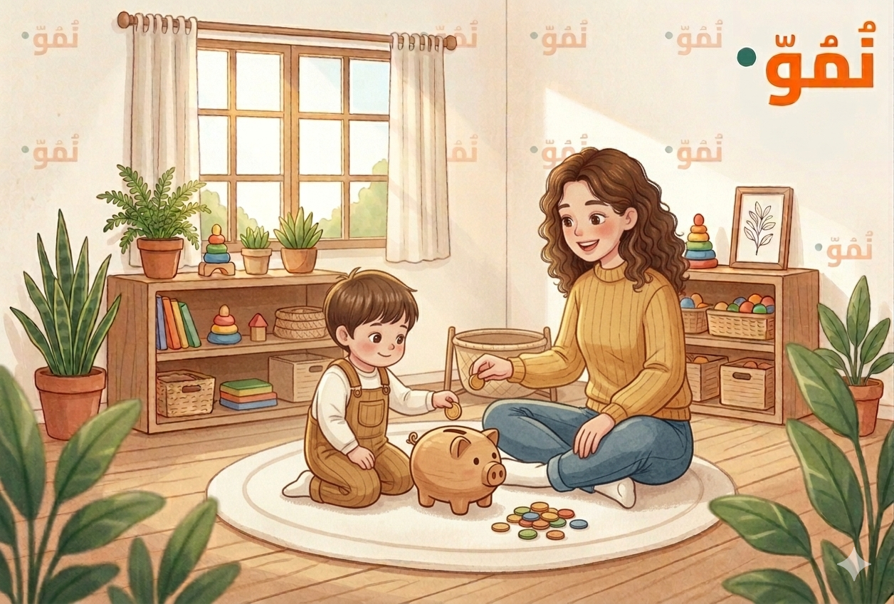 إدخال العملات في الحصالة