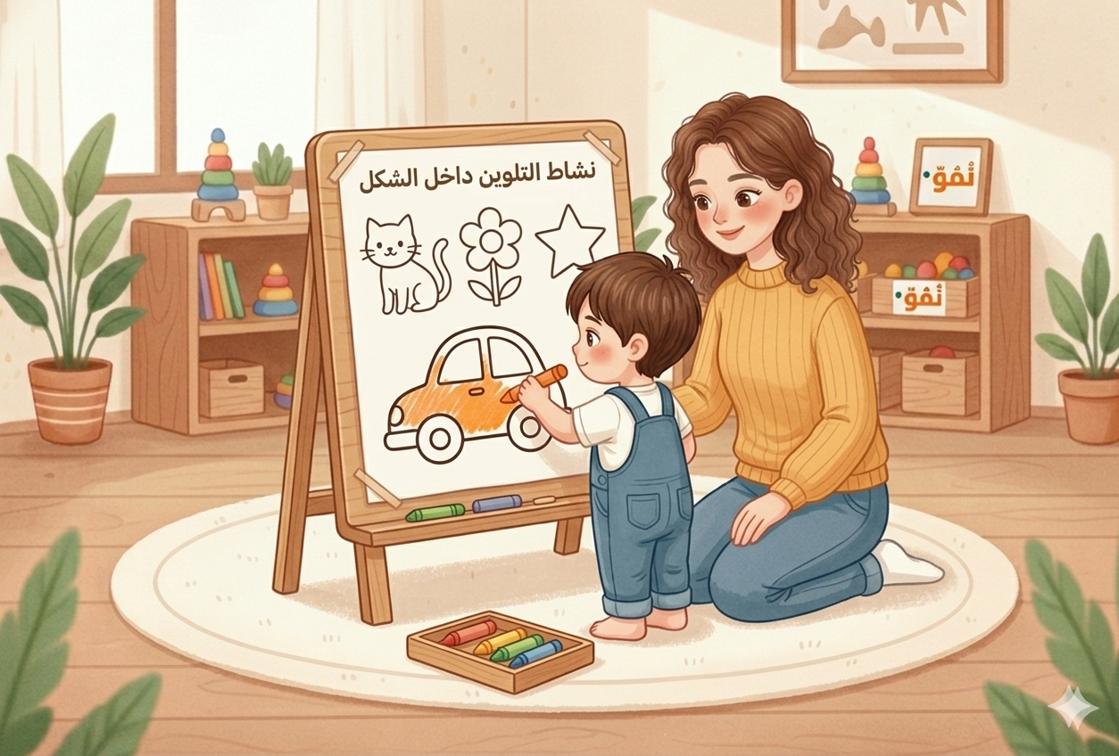 التلوين داخل الأشكال