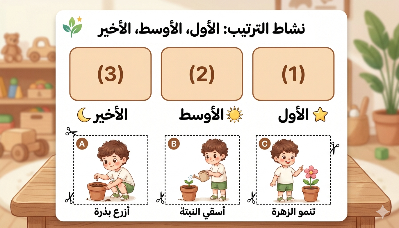 تحديد الترتيب: الأول والأوسط والأخير