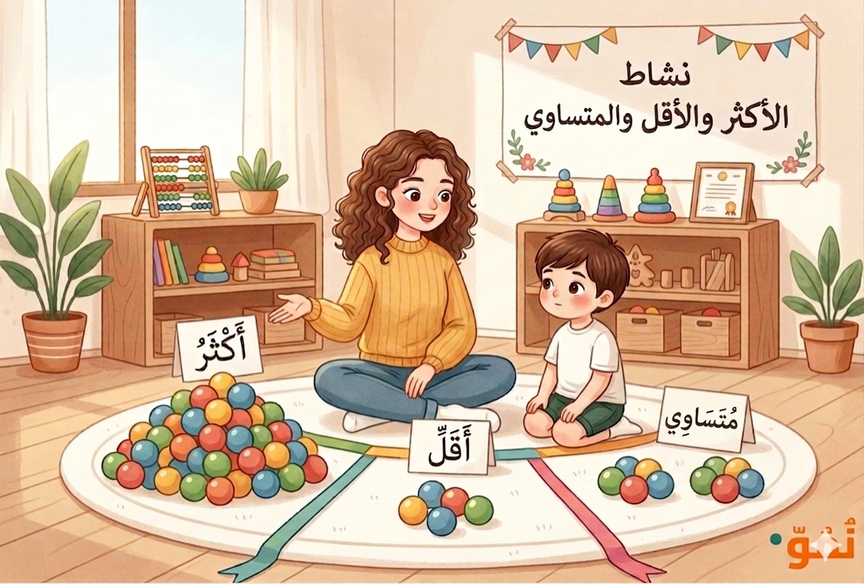 مفهوم الأكثر والأقل والمتساوي